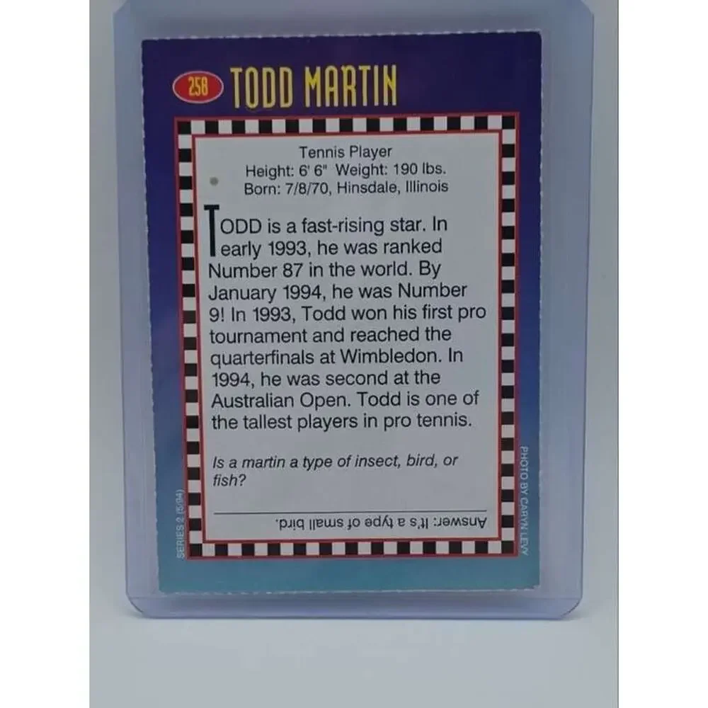 1994 Sports Illustrated for Kids #258 Todd Martin Card